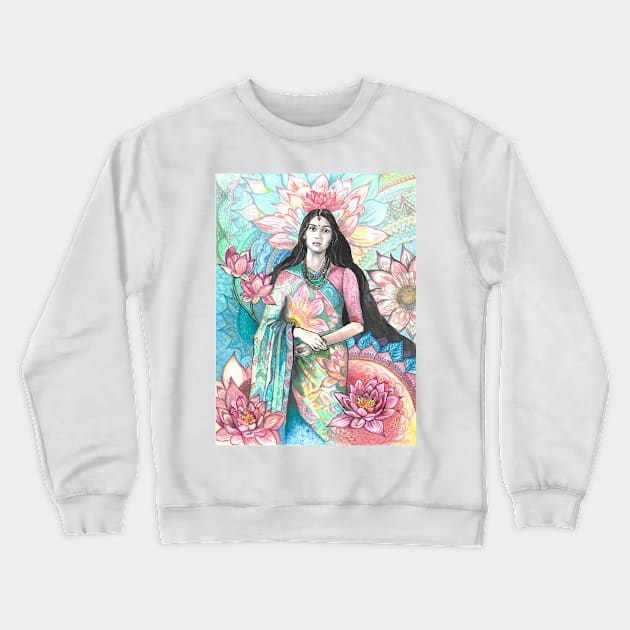 Lotus Flower Crewneck Sweatshirt by FanitsaArt